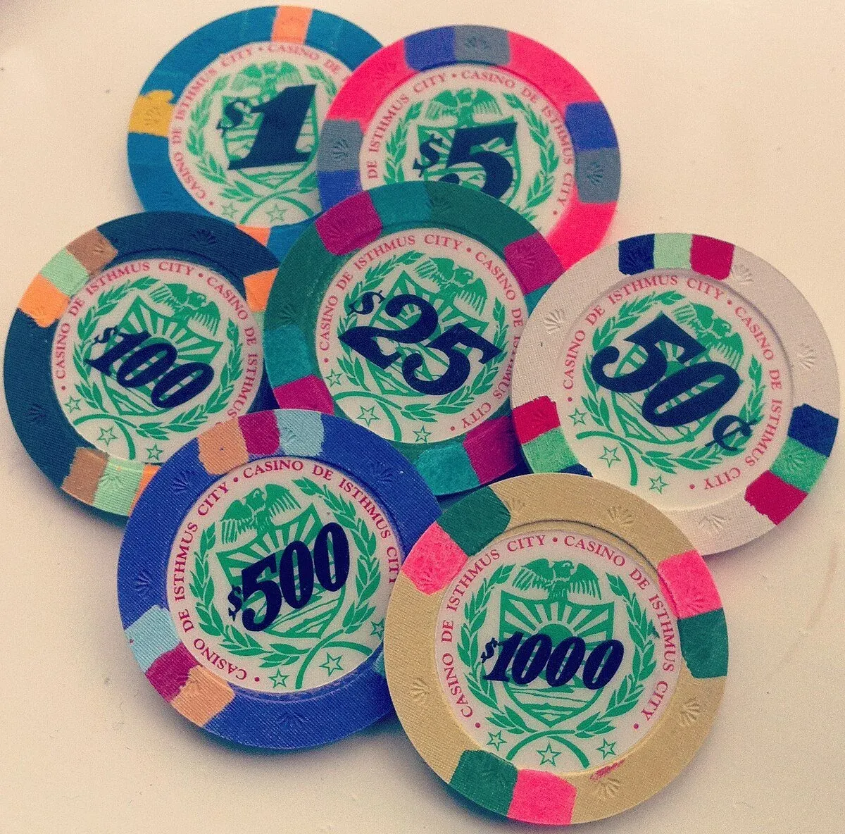 Casino chips and cards on a table